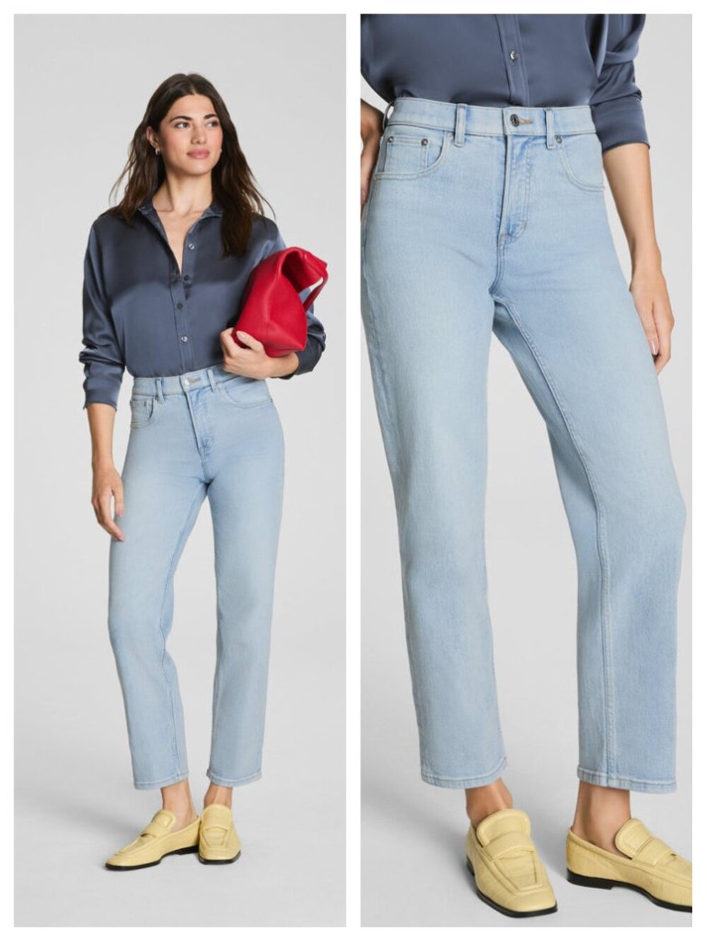 NWT SPANXshape® Authentic 360 90s Straight Leg Jeans 1X Tall Vintage Coastline